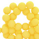 Acrylic beads 8mm round Matt Blazing yellow